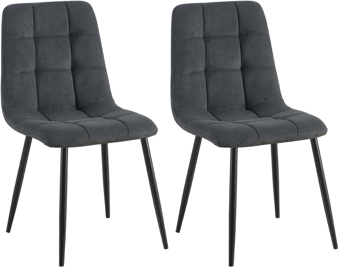 Set van 2 Eetkamerstoelen - Keukenstoelen - Comfortabele Zithouding, Onderhoudsvriendelijke Kleur zwart