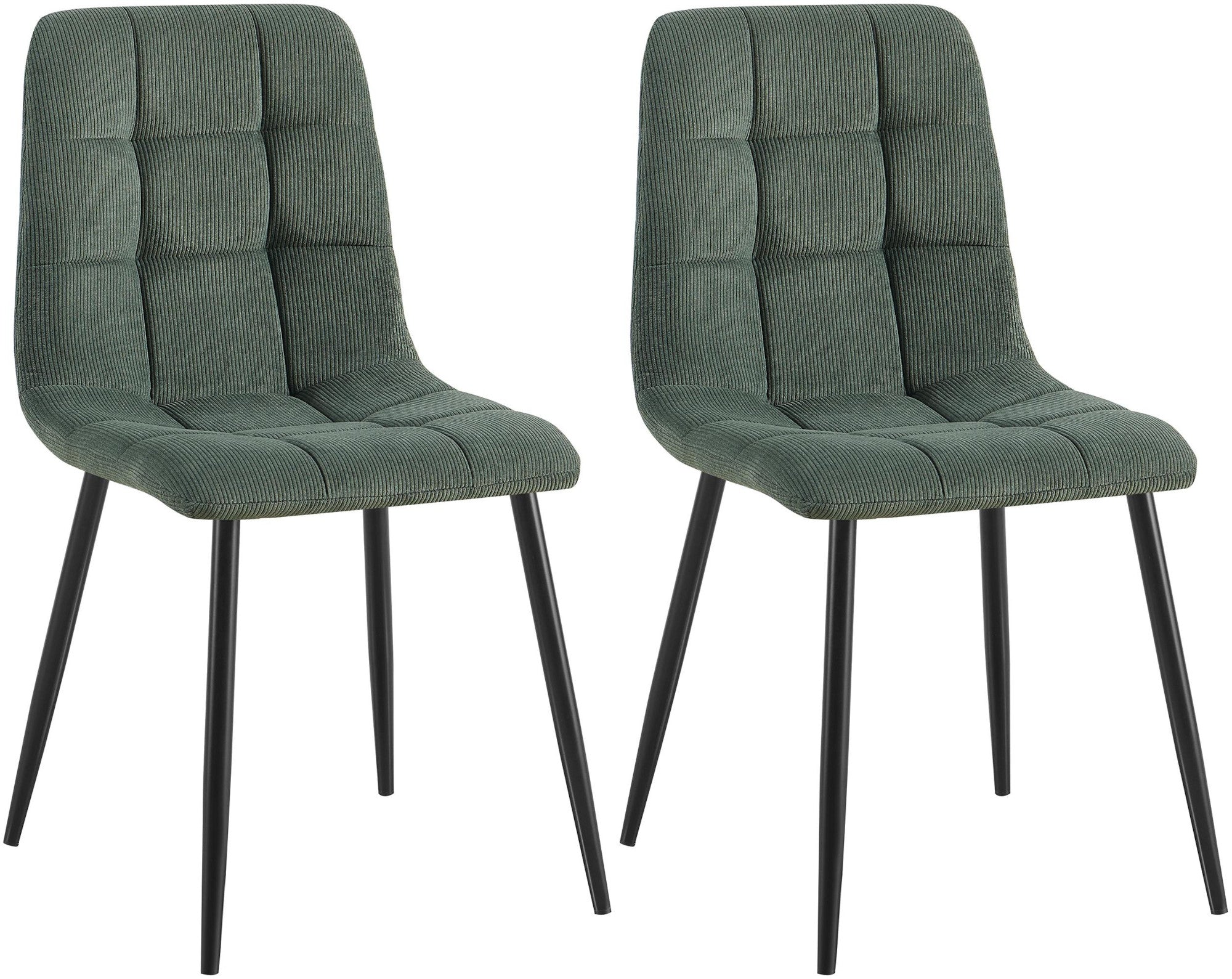 Set van 2 Eetkamerstoelen - Keukenstoelen - Comfortabel & Modern Design Kleur groen