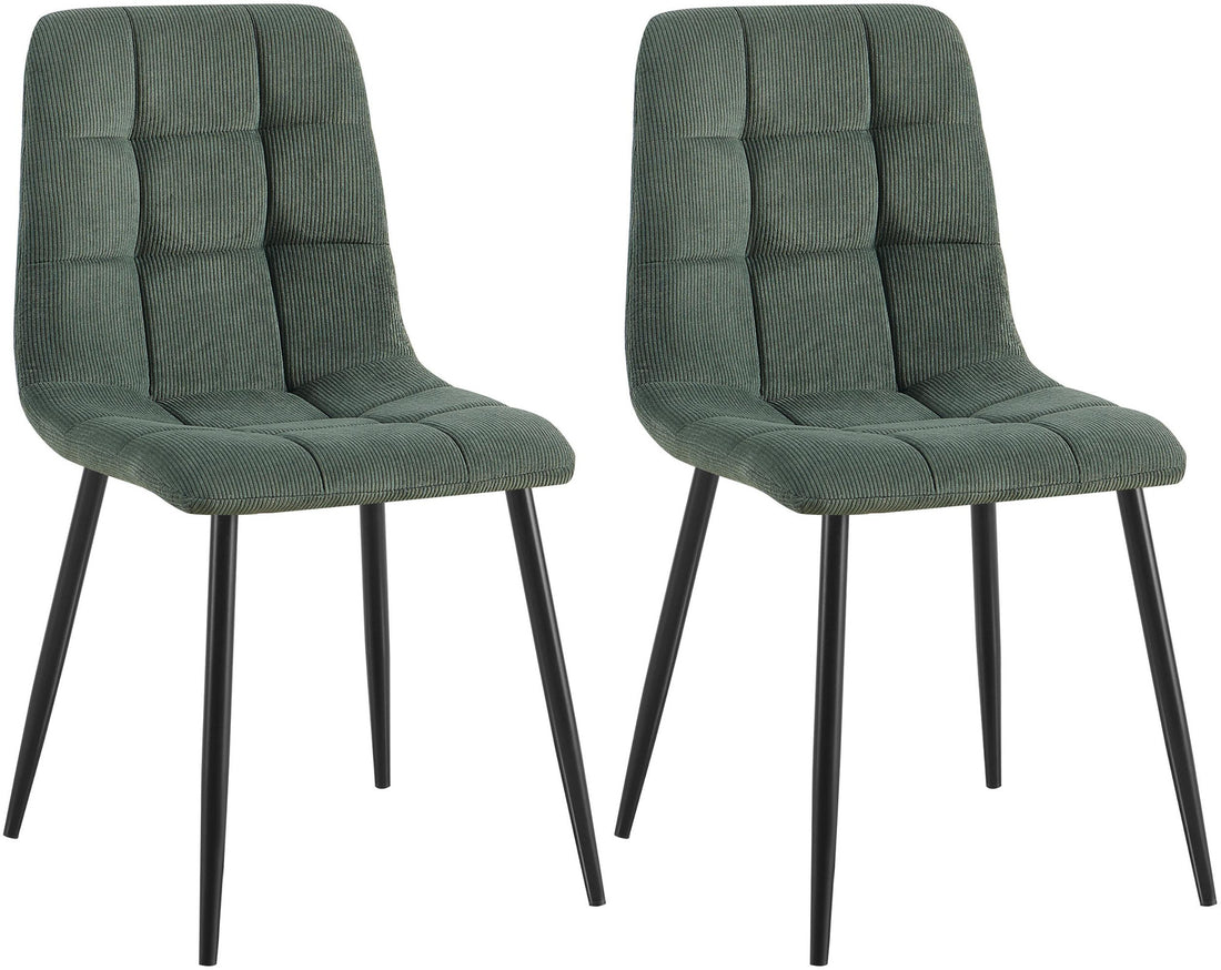 Set van 2 Eetkamerstoelen - Keukenstoelen - Comfortabel & Modern Design Kleur groen