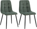 Set van 2 Eetkamerstoelen - Keukenstoelen - Comfortabel & Modern Design Kleur groen
