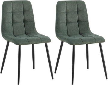 Set van 2 Eetkamerstoelen - Keukenstoelen - Comfortabel & Modern Design Kleur groen