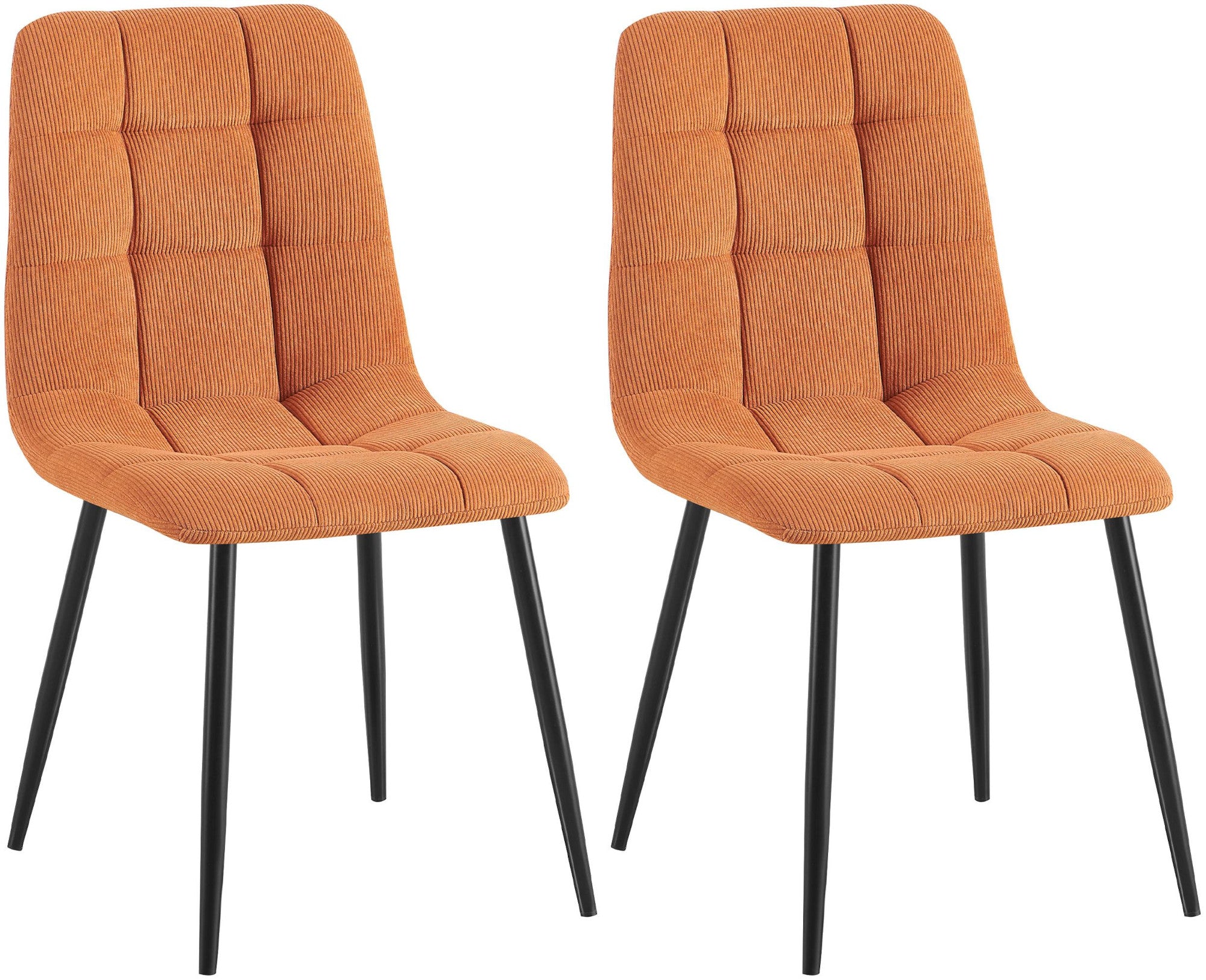 Set van 2 Eetkamerstoelen - Keukenstoelen - Comfortabele Bekleding, Elegant Design Kleur oranje