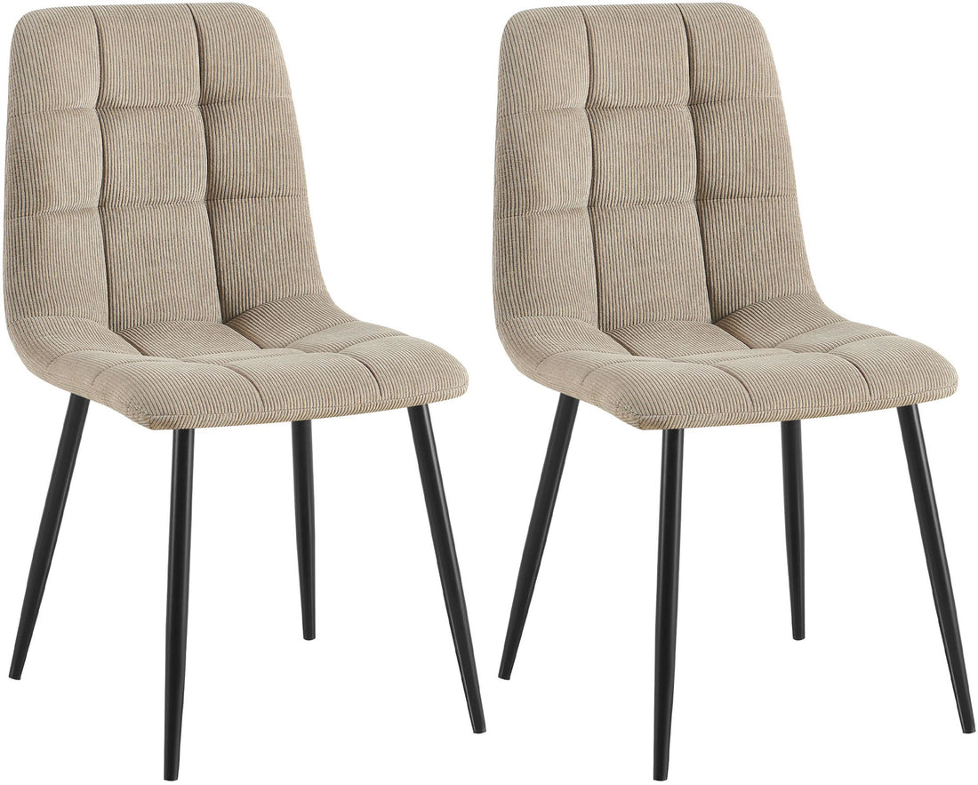 Set van 2 Eetkamerstoelen - Keukenstoelen - Onderhoudsvriendelijke Bekleding Kleur taupe