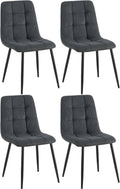 Set van 4 Comfortabele Eetkamerstoelen - Keukenstoelen - Stijlvol Design Kleur zwart