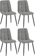 4-delige set Moderne Eetkamerstoelen - Keukenstoelen - Hoog Zitcomfort Kleur grijs