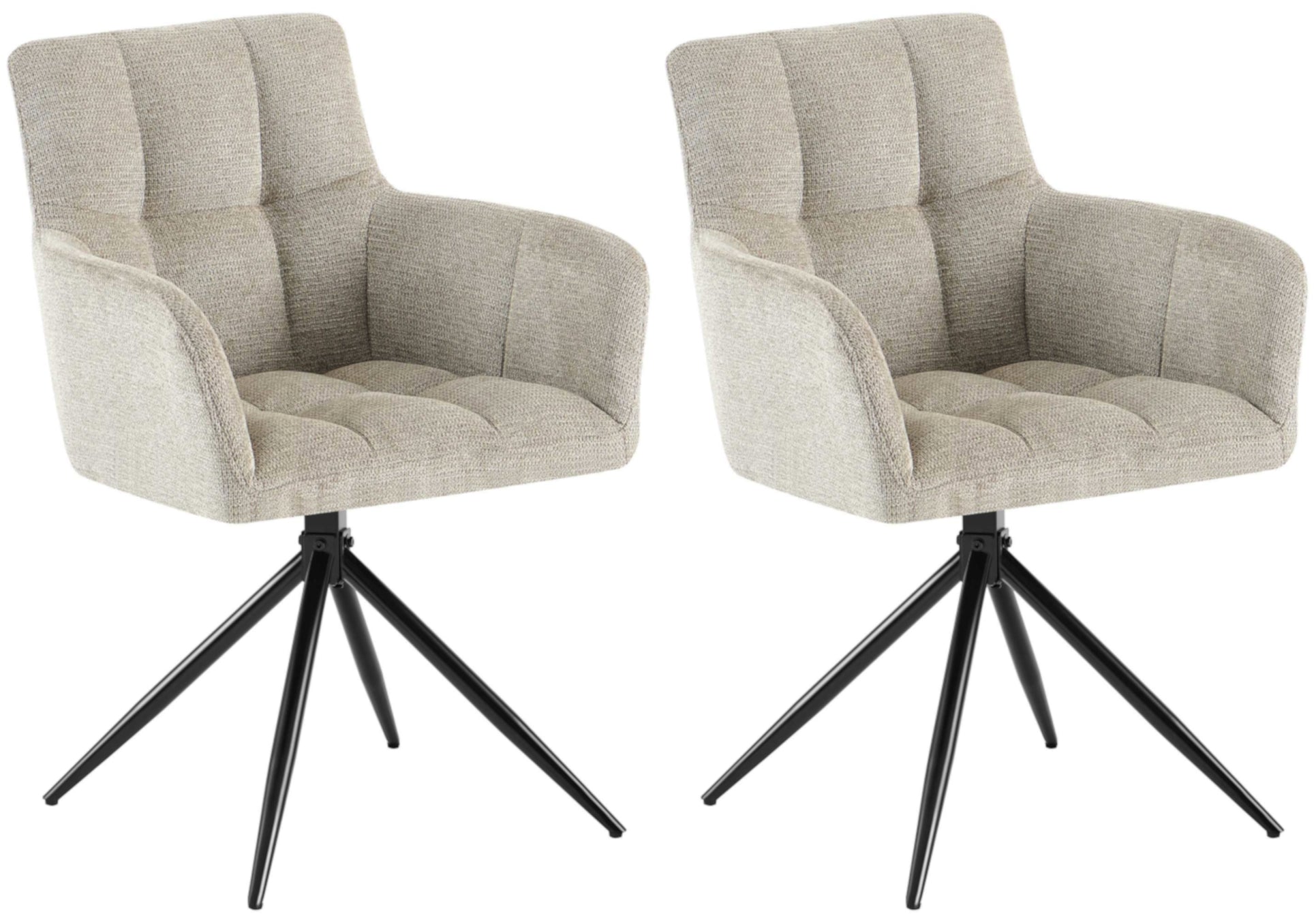 Set van 2 Eetkamerstoelen - Keukenstoelen - Hoog Comfort & Duurzaamheid Kleur taupe