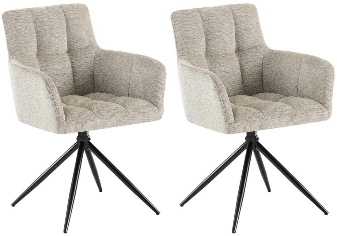 Set van 2 Eetkamerstoelen - Keukenstoelen - Hoog Comfort & Duurzaamheid Kleur taupe