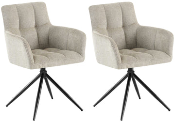 Set van 2 Eetkamerstoelen - Keukenstoelen - Hoog Comfort & Duurzaamheid Kleur taupe
