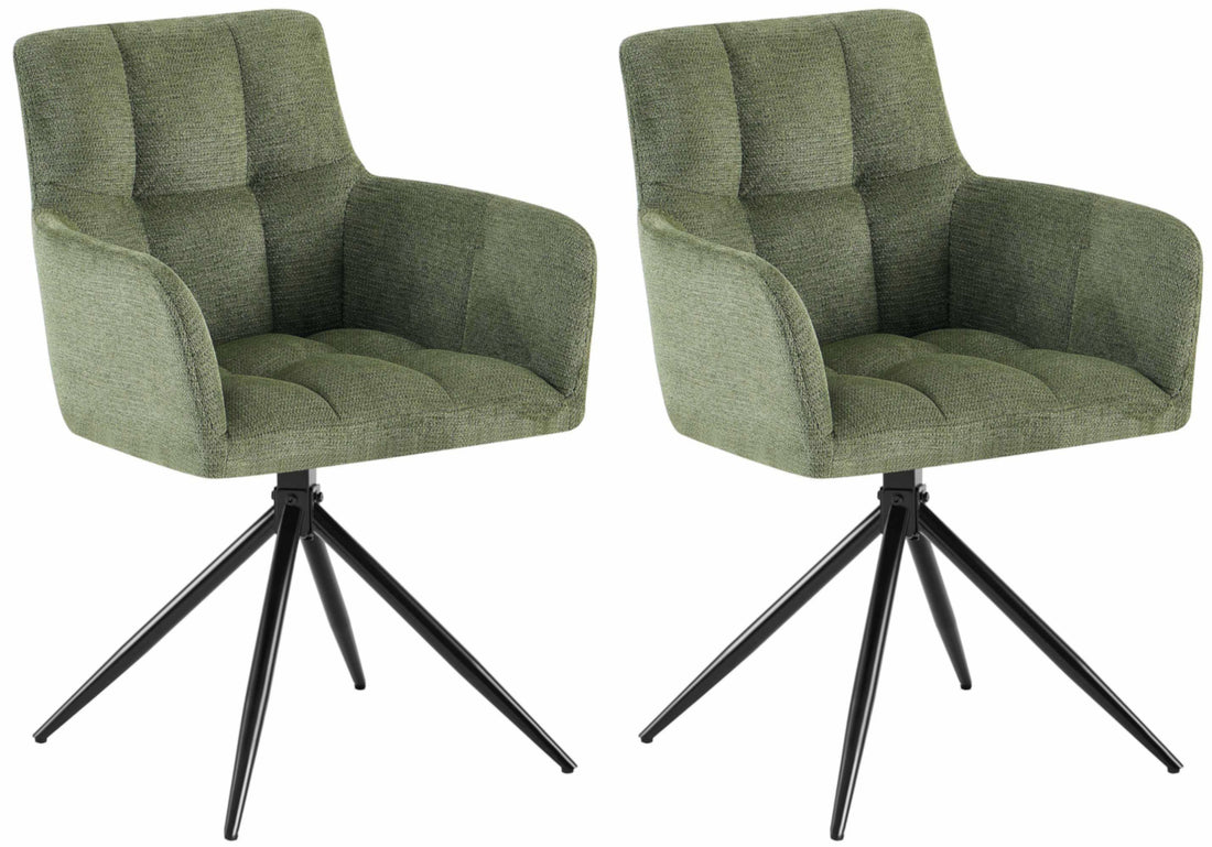 2 Luxe Eetkamerstoelen - Dining Chairs - Comfort en Elegant Design Kleur groen