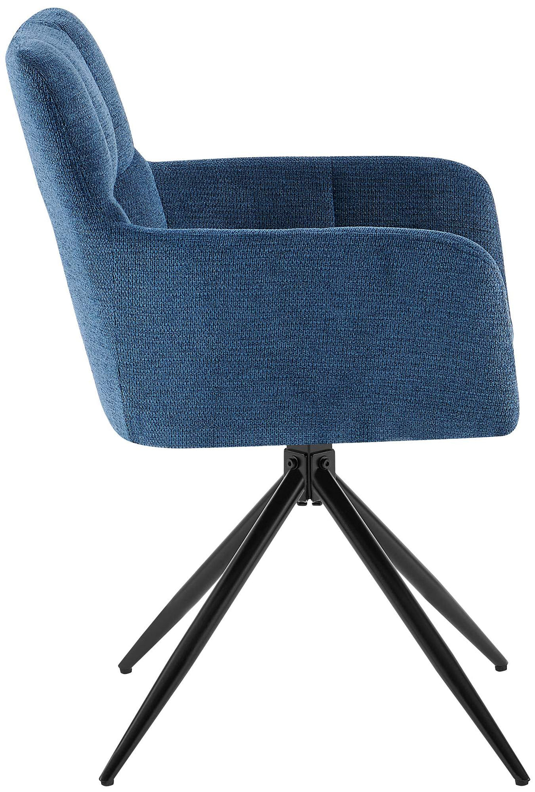 Set van 2 Eetkamerstoelen - Fauteuils - Hoog zitcomfort, donkerblauw stof Kleur donkerblauw