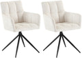 Set van 2 Eetkamerstoelen - Fauteuils - Ultiem Comfort & Robuust Ontwerp Kleur crème