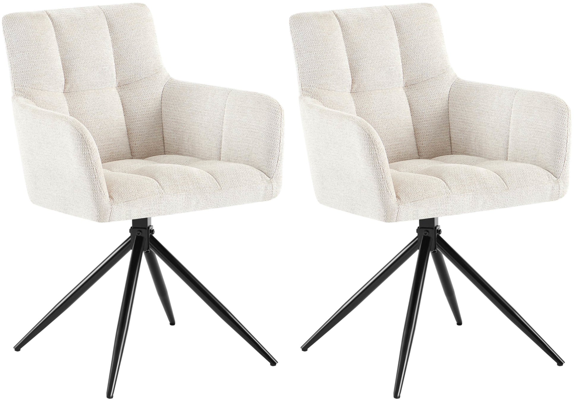 Set van 2 Eetkamerstoelen - Fauteuils - Ultiem Comfort & Robuust Ontwerp Kleur crème