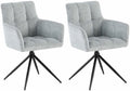 2-delige set Eetkamerstoelen - Fauteuils - Ultiem Comfort Kleur lichtgrijs