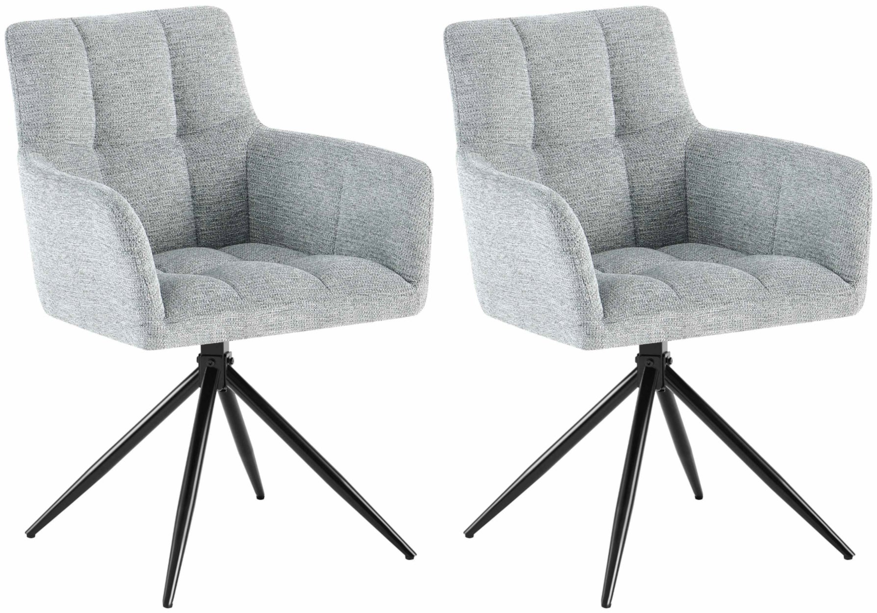 2-delige set Eetkamerstoelen - Fauteuils - Ultiem Comfort Kleur lichtgrijs