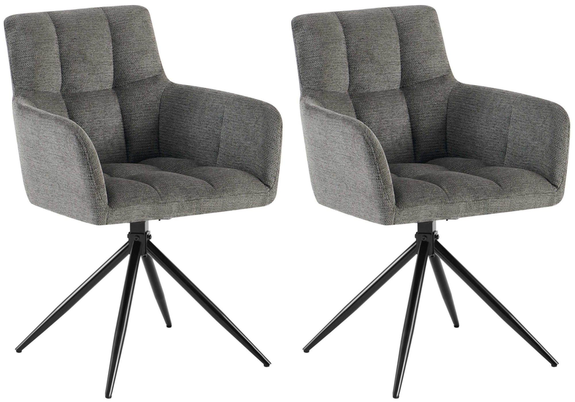 2-delige set Eetkamerstoelen - Keukenstoelen - Ultiem Comfort met Robuuste Constructie Kleur donkergrijs
