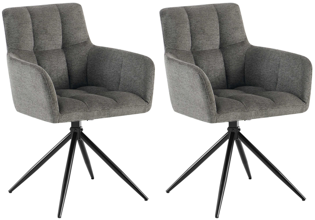 2-delige set Eetkamerstoelen - Keukenstoelen - Ultiem Comfort met Robuuste Constructie Kleur donkergrijs