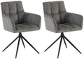 2-delige set Eetkamerstoelen - Keukenstoelen - Ultiem Comfort met Robuuste Constructie Kleur donkergrijs
