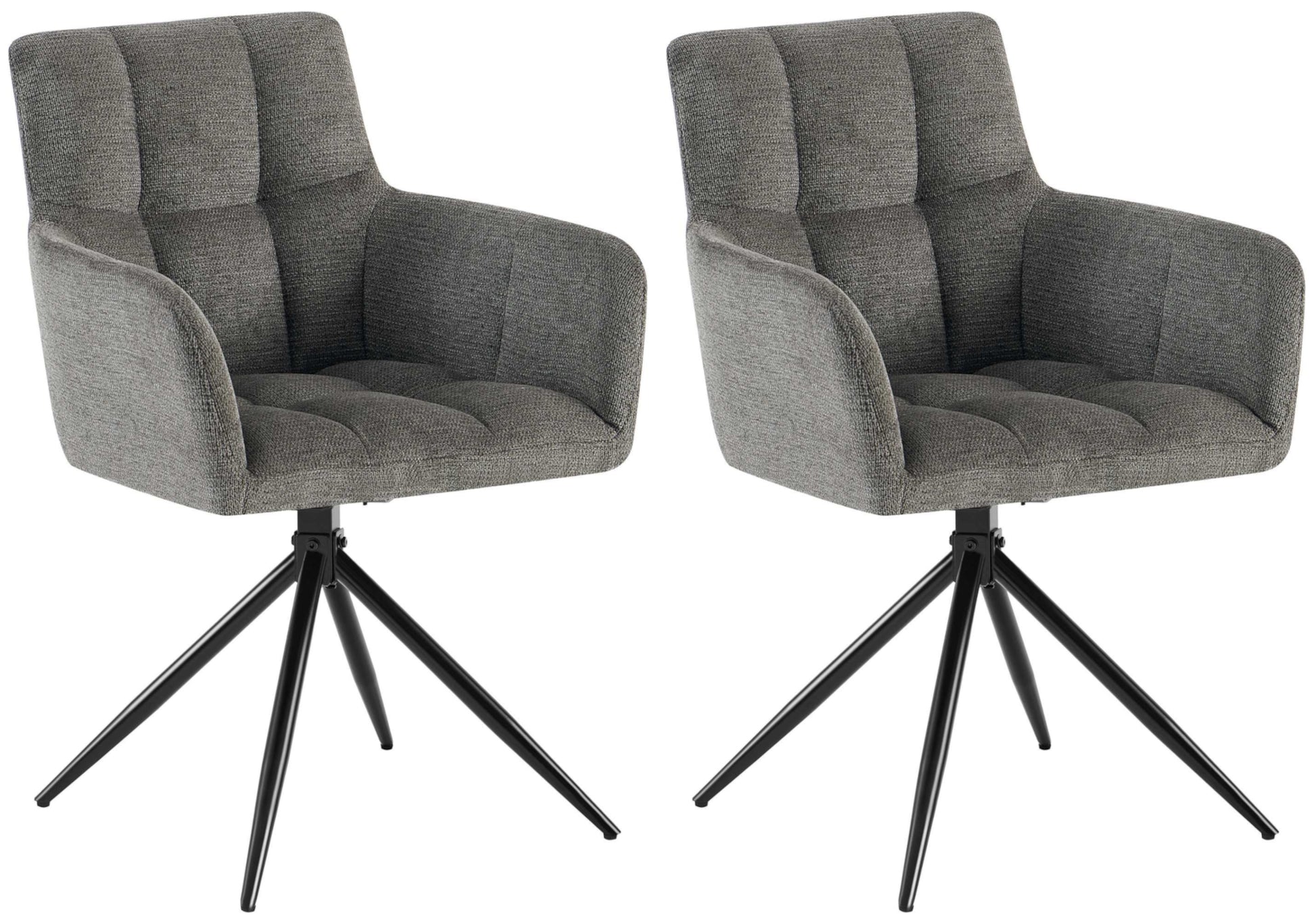 2-delige set Eetkamerstoelen - Keukenstoelen - Ultiem Comfort met Robuuste Constructie Kleur donkergrijs