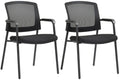 2-delige set Conferentiestoelen - Vergaderstoelen - Ergonomisch comfort & ruimtebesparend ontwerp Kleur zwart