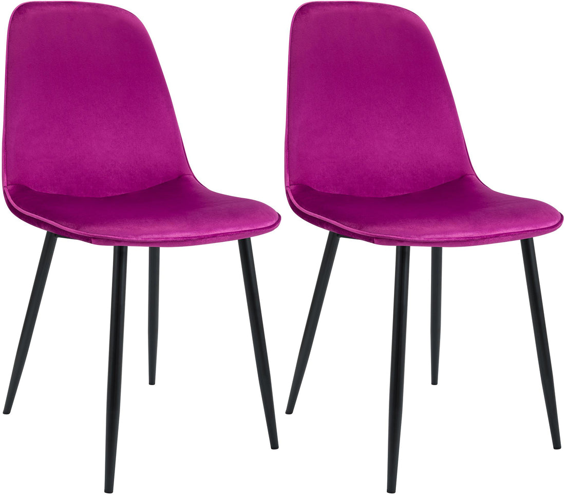 2-delige set Fluwelen Eetkamerstoelen - Kuipstoelen - Comfortabel & Elegant Design Kleur paars