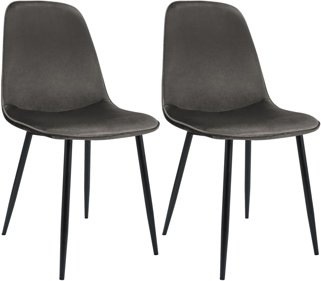 2-delige set Eetkamerstoelen - Fluwelen Kuipstoelen - Hoge zitcomfort, luxe uitstraling Kleur antraciet