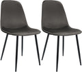 2-delige set Eetkamerstoelen - Fluwelen Kuipstoelen - Hoge zitcomfort, luxe uitstraling Kleur antraciet