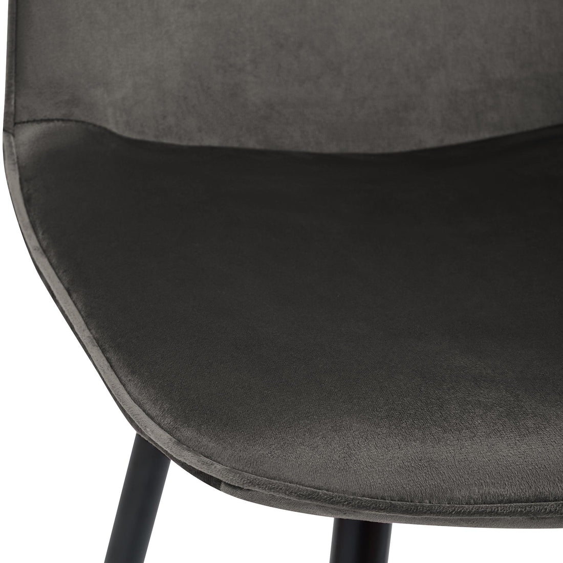 2-delige set Eetkamerstoelen - Fluwelen Kuipstoelen - Hoge zitcomfort, luxe uitstraling Kleur antraciet