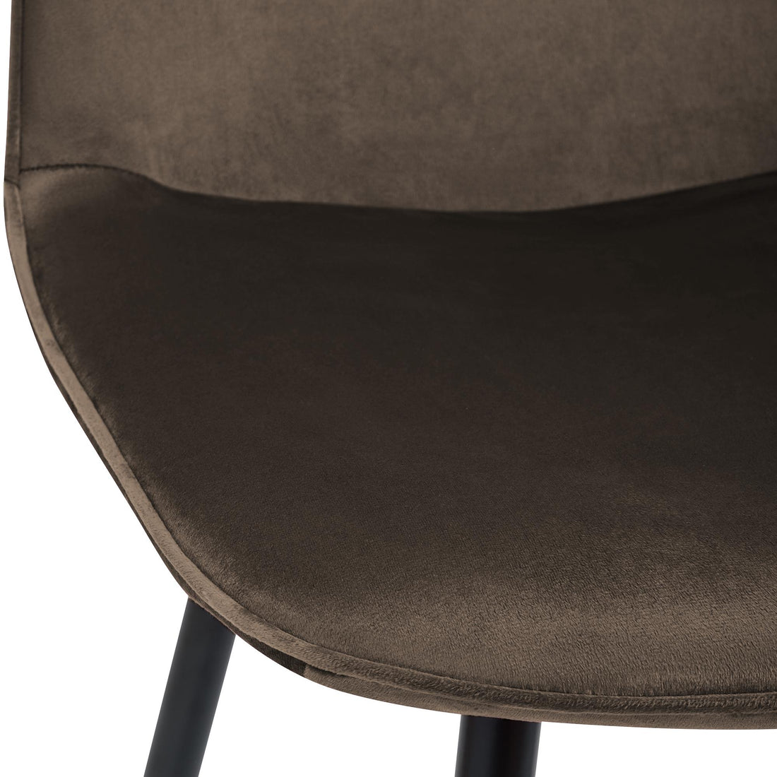 2-delige set Eetkamerstoelen - Fluwelen stoelen - Hoog zitcomfort, stabiel metalen onderstel Kleur bruin