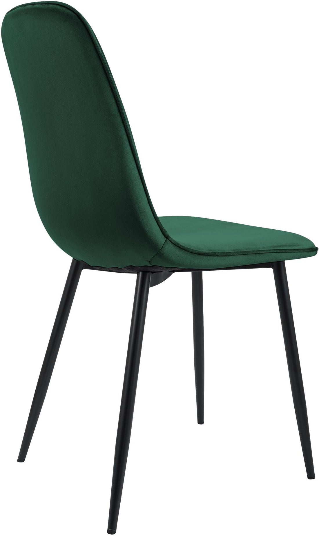 Set van 2 Fluwelen Eetkamerstoelen – Keukenstoelen – Hoog zitcomfort – Stevig metalen frame Kleur groen