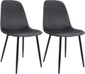 2-delige set Eetkamerstoelen Maryam - Fluwelen Kuipstoelen - Comfortabel zitcomfort, stevig frame Kleur donkergrijs