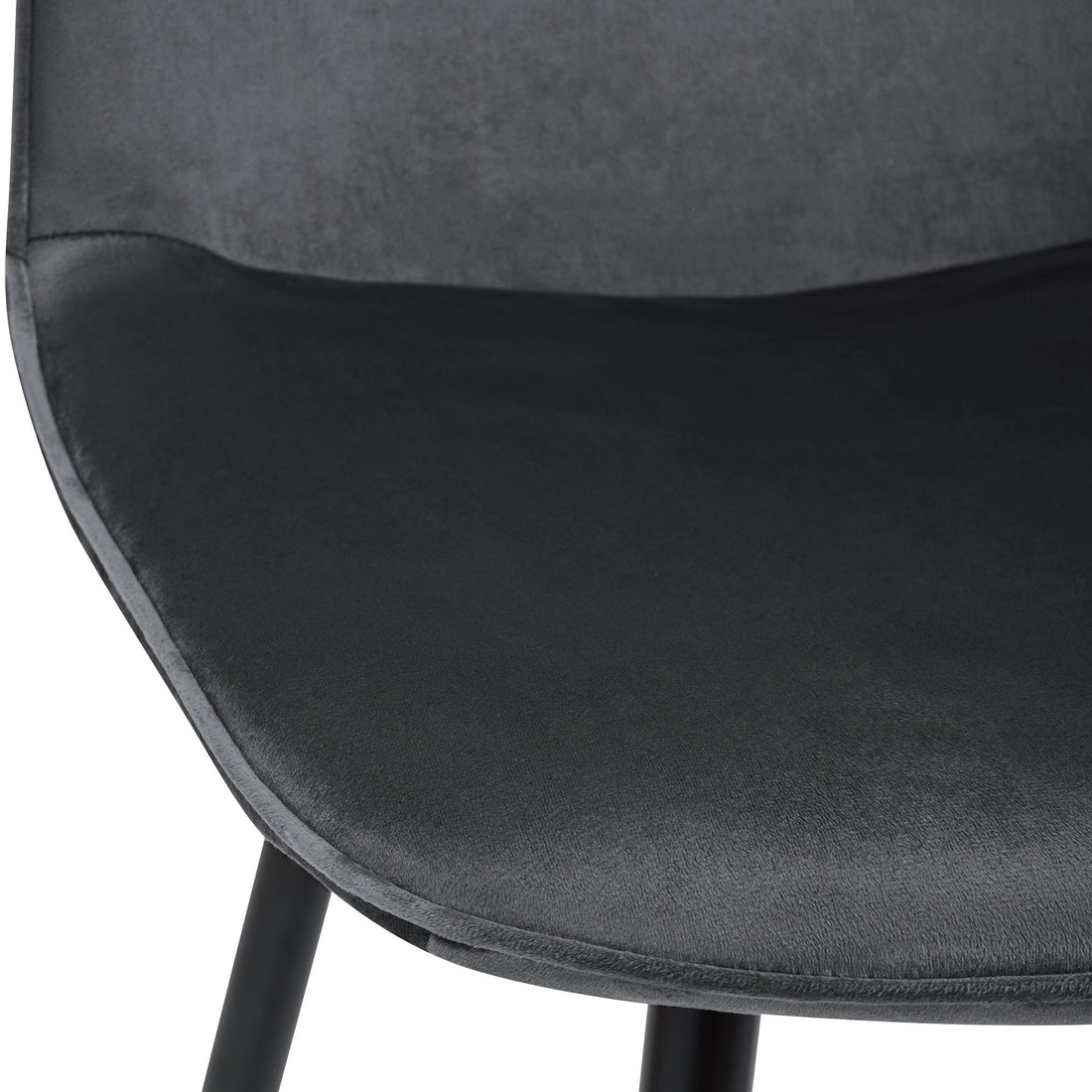 2-delige set Eetkamerstoelen Maryam - Fluwelen Kuipstoelen - Comfortabel zitcomfort, stevig frame Kleur donkergrijs