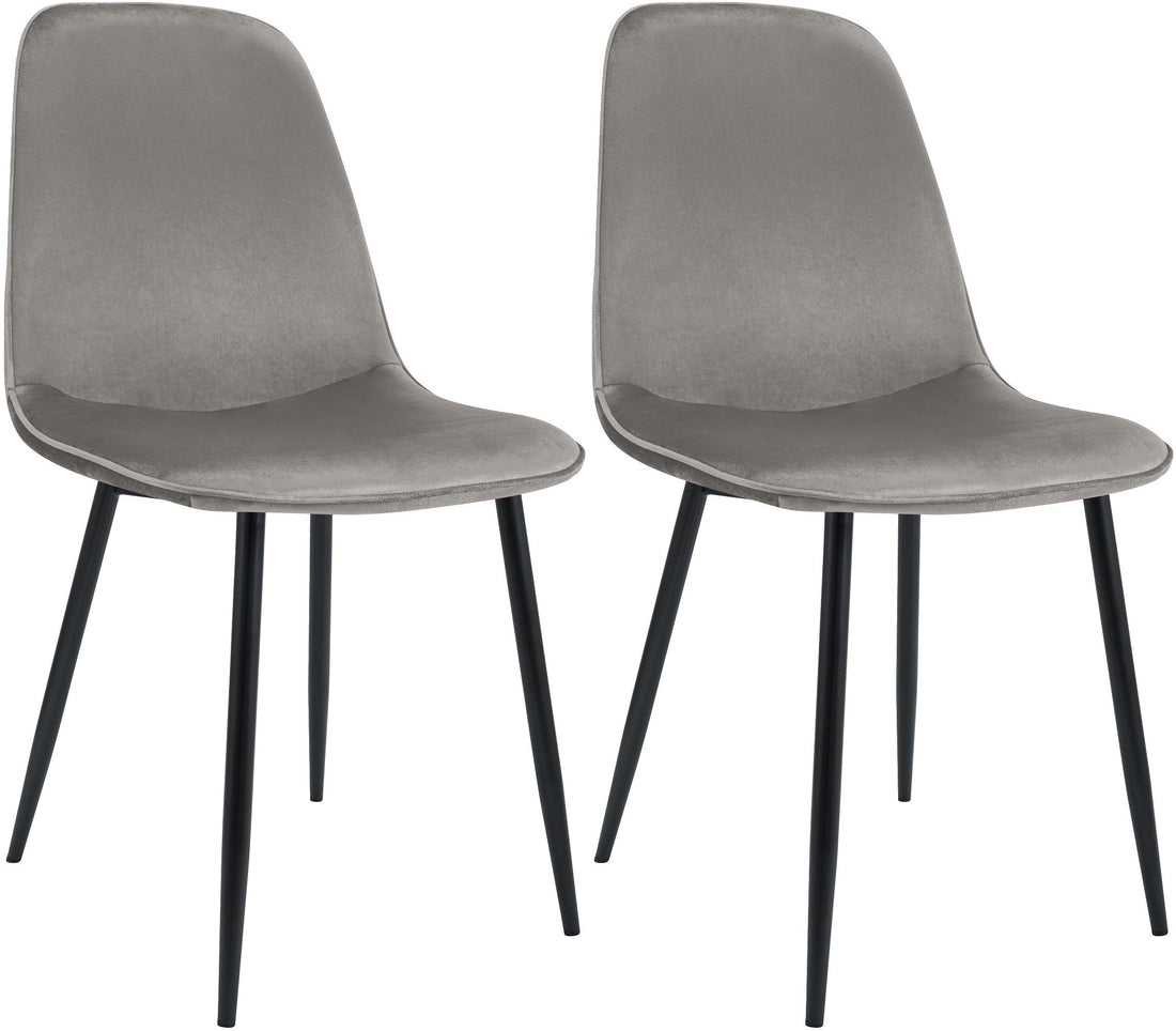 2-delige set Eetkamerstoelen - Fluwelen Stoelen - Modern & Comfortabel - Lichtgrijs - 150 kg Kleur lichtgrijs