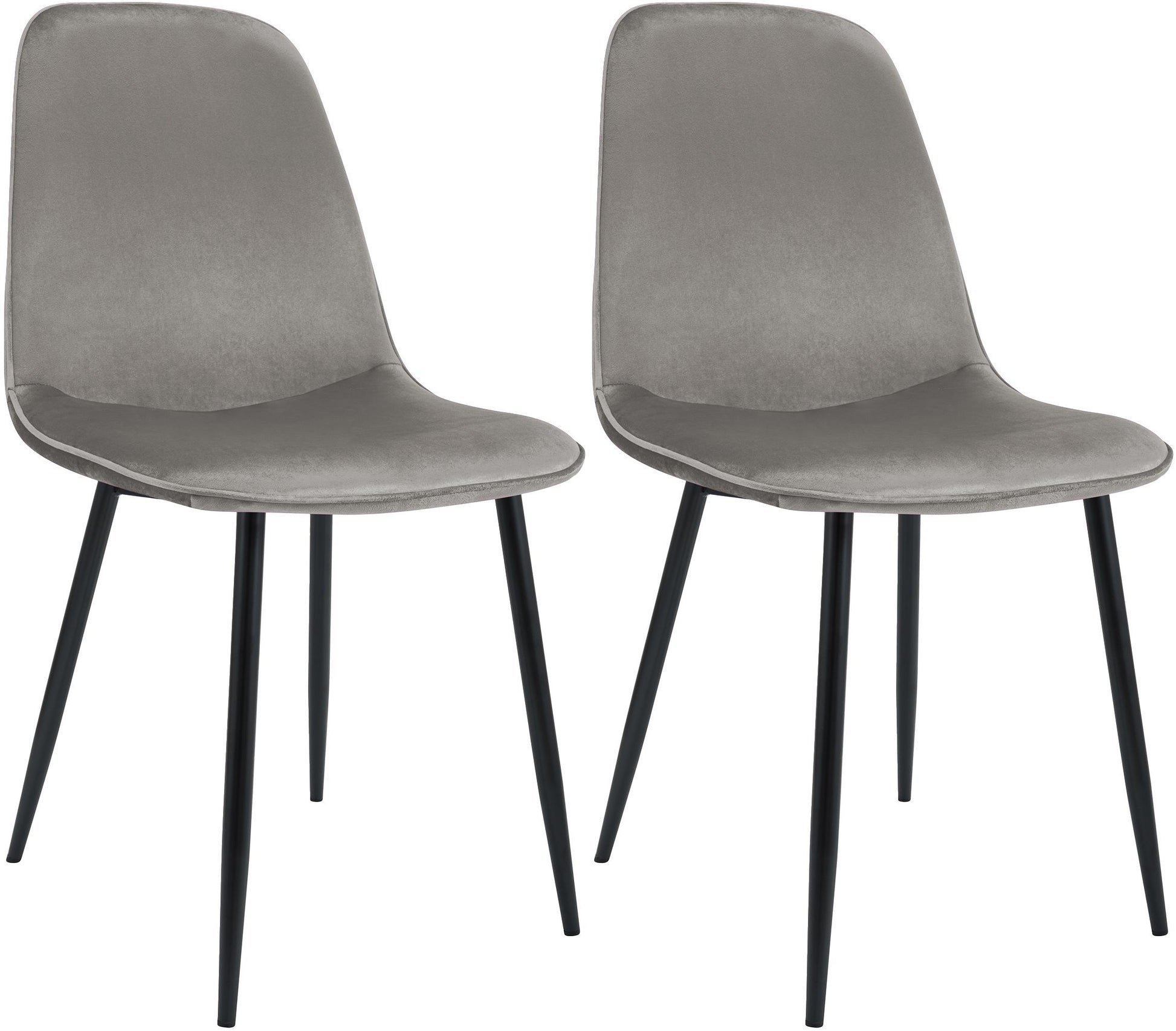 2-delige set Eetkamerstoelen - Fluwelen Stoelen - Modern & Comfortabel - Lichtgrijs - 150 kg Kleur lichtgrijs
