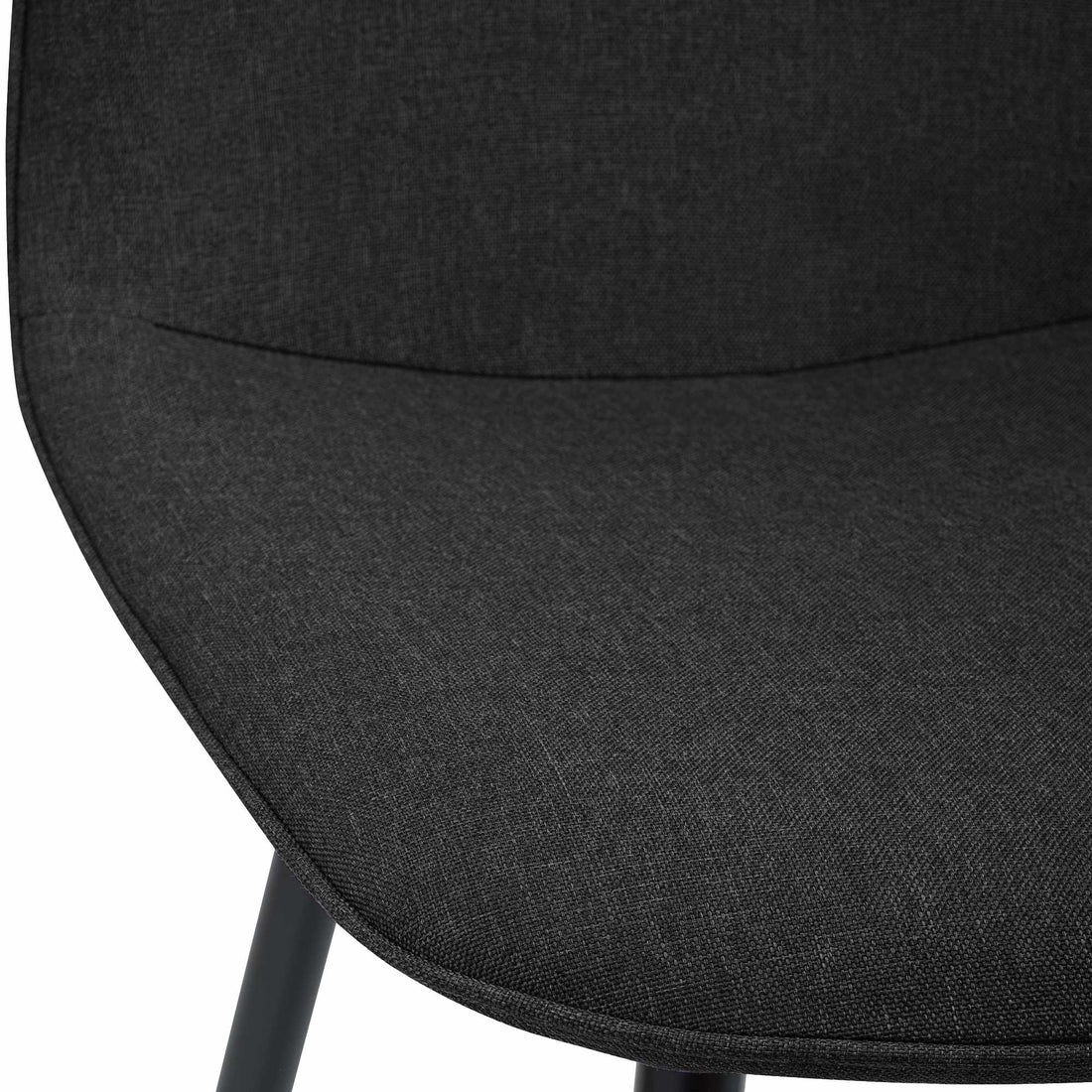 Set van 2 Eetkamerstoelen - Keukenstoelen - Hoog zitcomfort, duurzame stof, sterk metalen frame Kleur donkergrijs