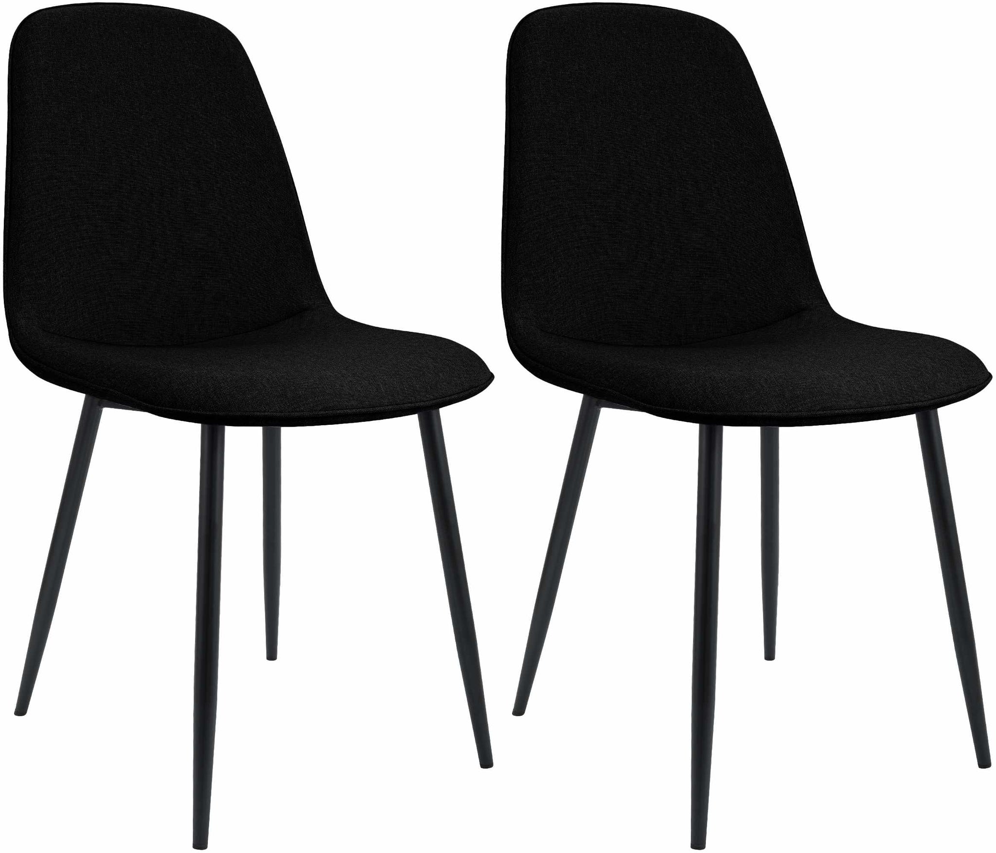 2-delige set Eetkamerstoelen - Stoelen - Hoog zitcomfort, modern design, duurzame stof, zwart Kleur zwart