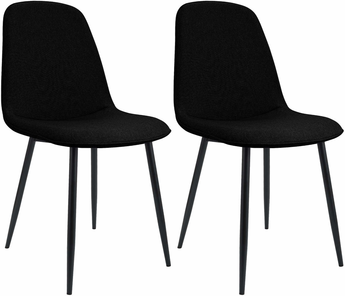 2-delige set Eetkamerstoelen - Stoelen - Hoog zitcomfort, modern design, duurzame stof, zwart Kleur zwart