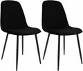 2-delige set Eetkamerstoelen - Stoelen - Hoog zitcomfort, modern design, duurzame stof, zwart Kleur zwart