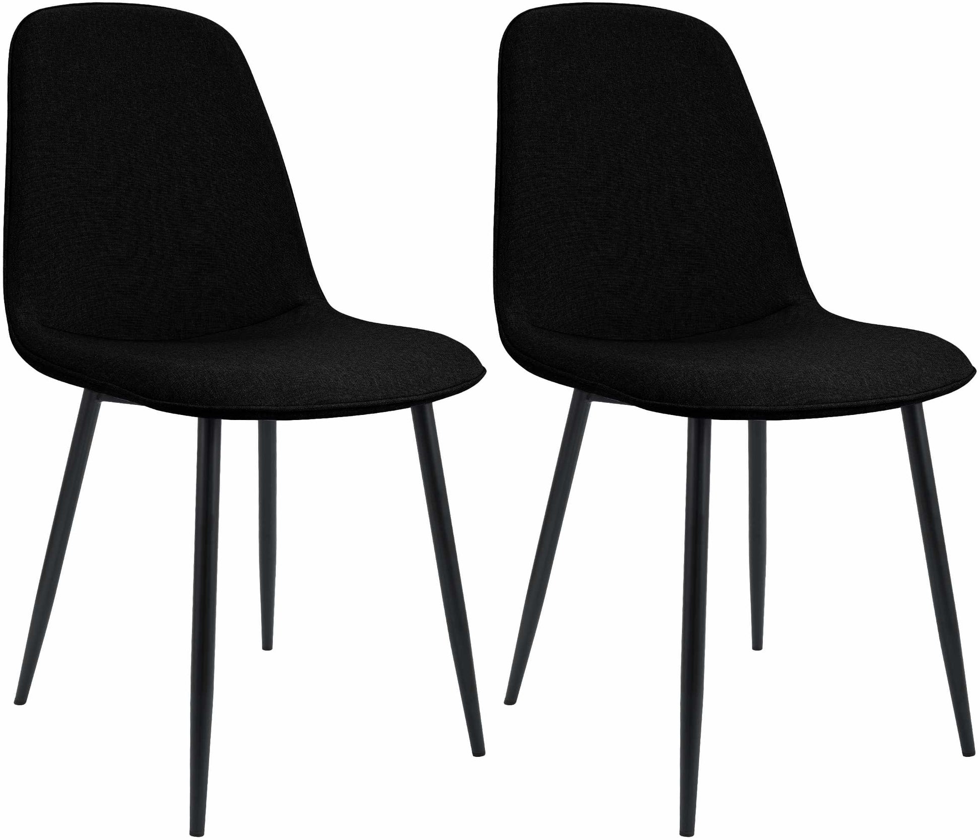 2-delige set Eetkamerstoelen - Stoelen - Hoog zitcomfort, modern design, duurzame stof, zwart Kleur zwart