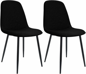 2-delige set Eetkamerstoelen - Stoelen - Hoog zitcomfort, modern design, duurzame stof, zwart Kleur zwart