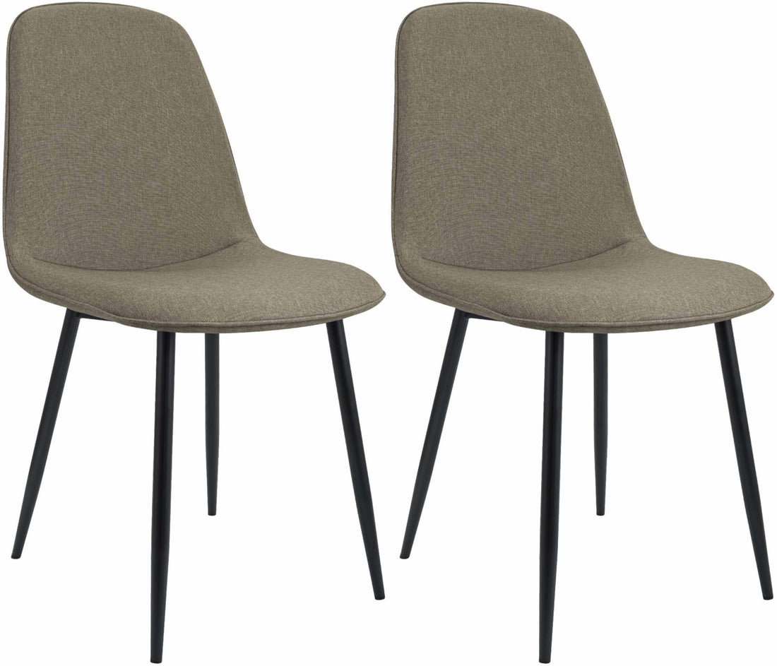 2-delige set Eetkamerstoelen Maryam - Keukenstoelen - Hoog zitcomfort - Taupe Stof Kleur taupe