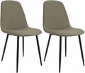 2-delige set Eetkamerstoelen Maryam - Keukenstoelen - Hoog zitcomfort - Taupe Stof Kleur taupe
