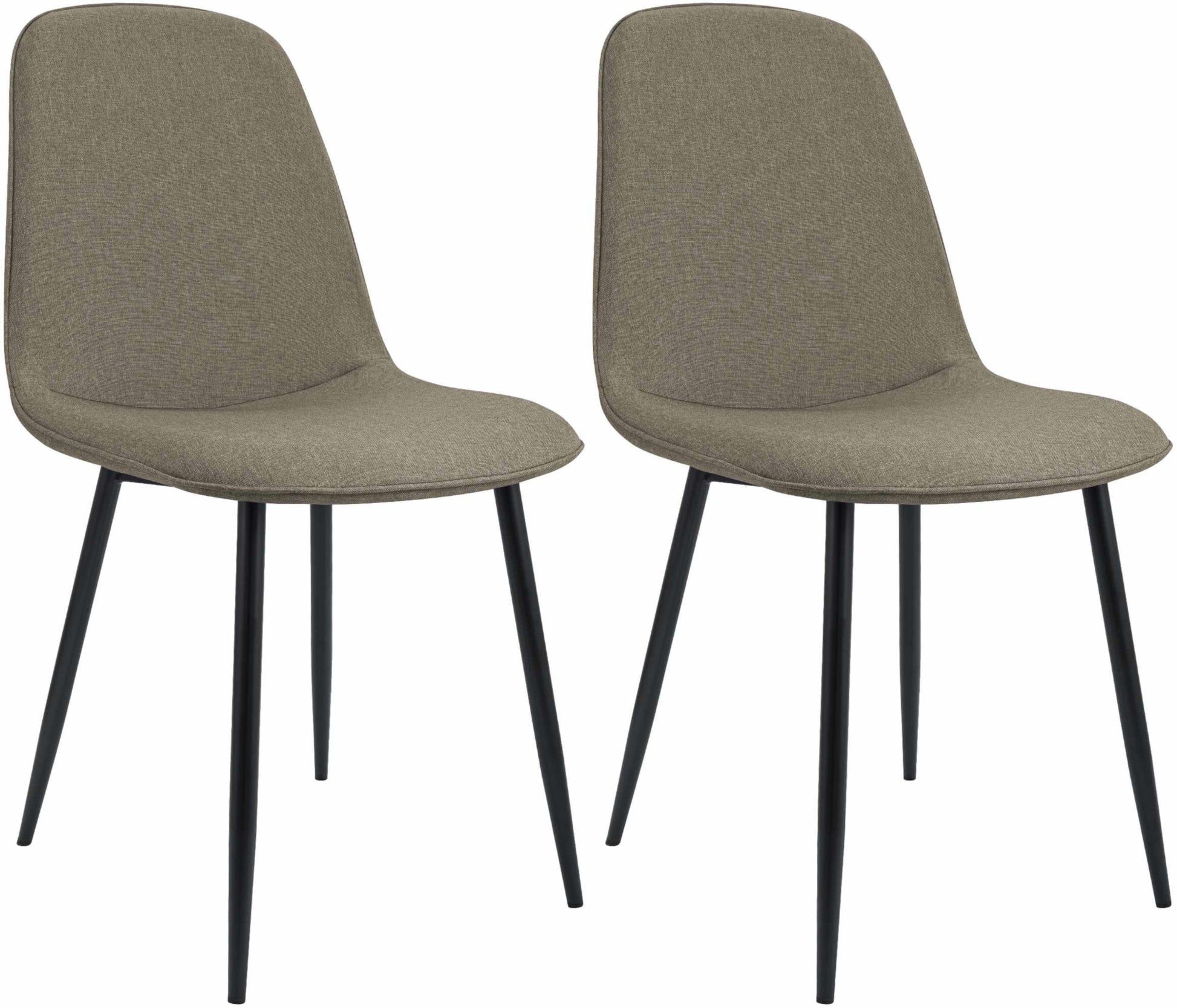 2-delige set Eetkamerstoelen Maryam - Keukenstoelen - Hoog zitcomfort - Taupe Stof Kleur taupe