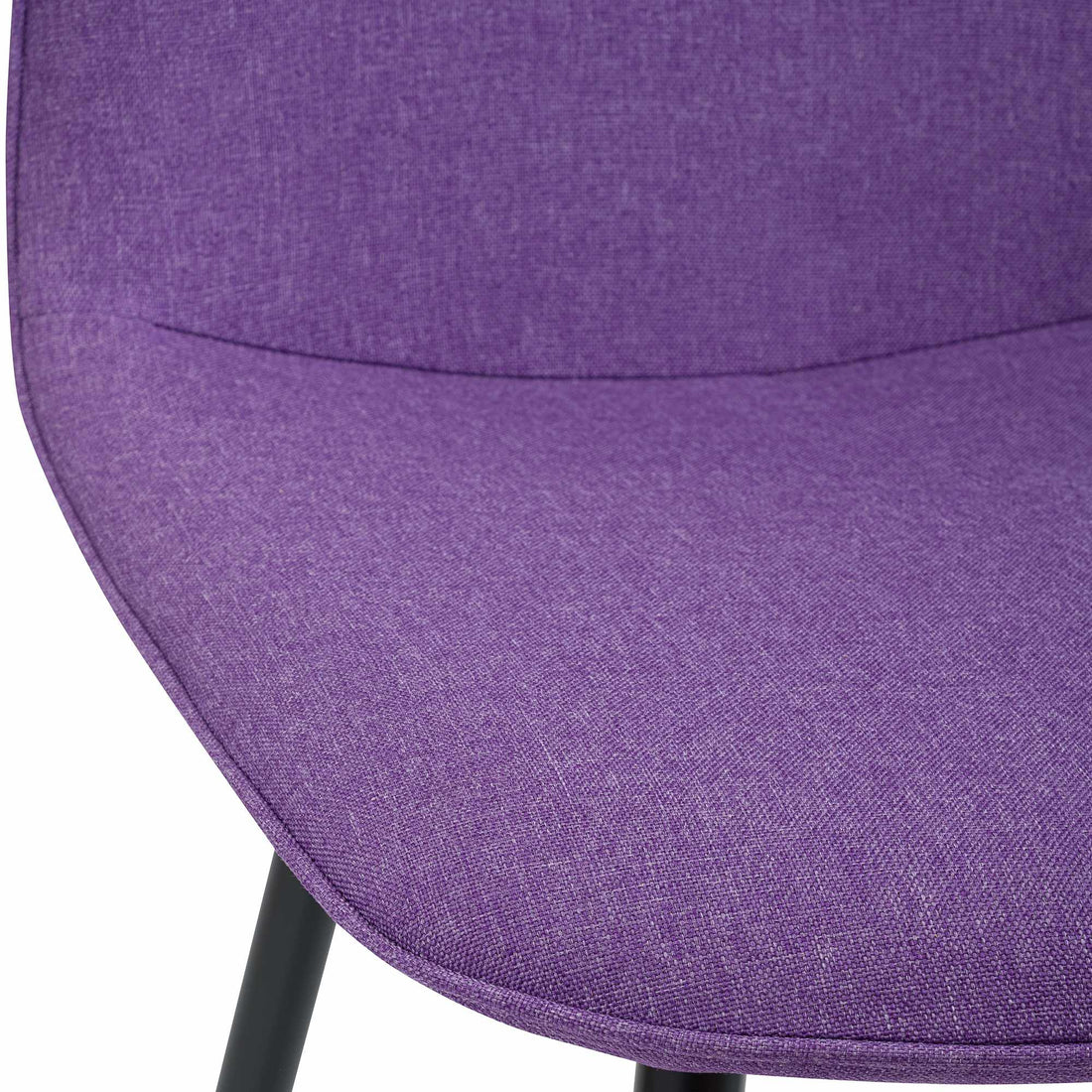 Set van 2 paarse eetkamerstoelen – Gestoffeerde stoelen – Hoog zitcomfort – Stevig metalen frame Kleur paars