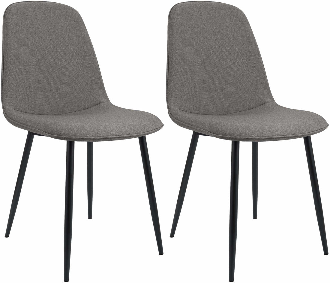 2-delige set Eetkamerstoelen - Keukenstoelen - Hoog zitcomfort & stevig metalen frame Kleur lichtgrijs