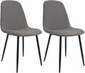 2-delige set Eetkamerstoelen - Keukenstoelen - Hoog zitcomfort & stevig metalen frame Kleur lichtgrijs