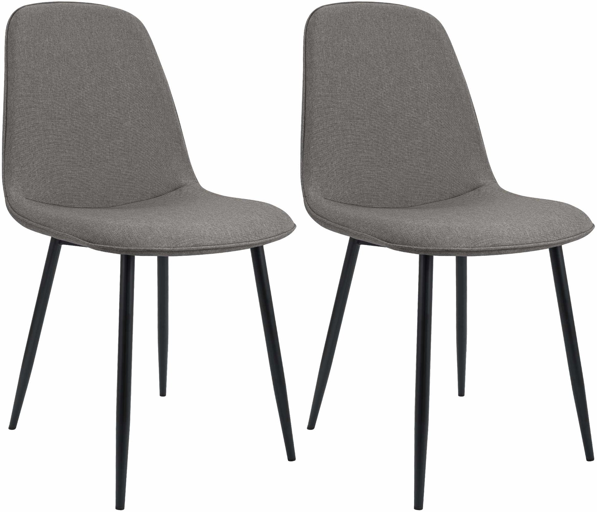 2-delige set Eetkamerstoelen - Keukenstoelen - Hoog zitcomfort & stevig metalen frame Kleur lichtgrijs