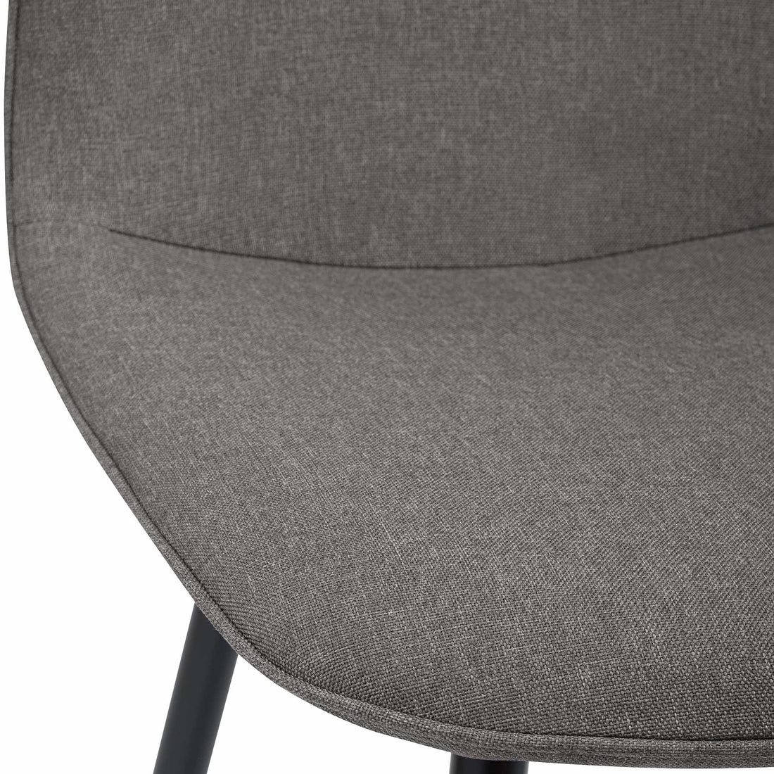 2-delige set Eetkamerstoelen - Keukenstoelen - Hoog zitcomfort & stevig metalen frame Kleur lichtgrijs