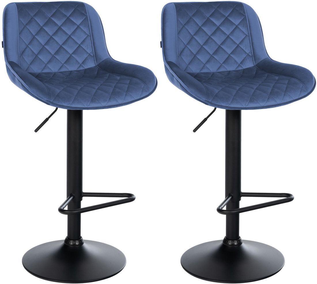 2-delige set Moderne Barkrukken - Kasson - In Hoogte Verstelbaar 57-79 cm Kleur blauw