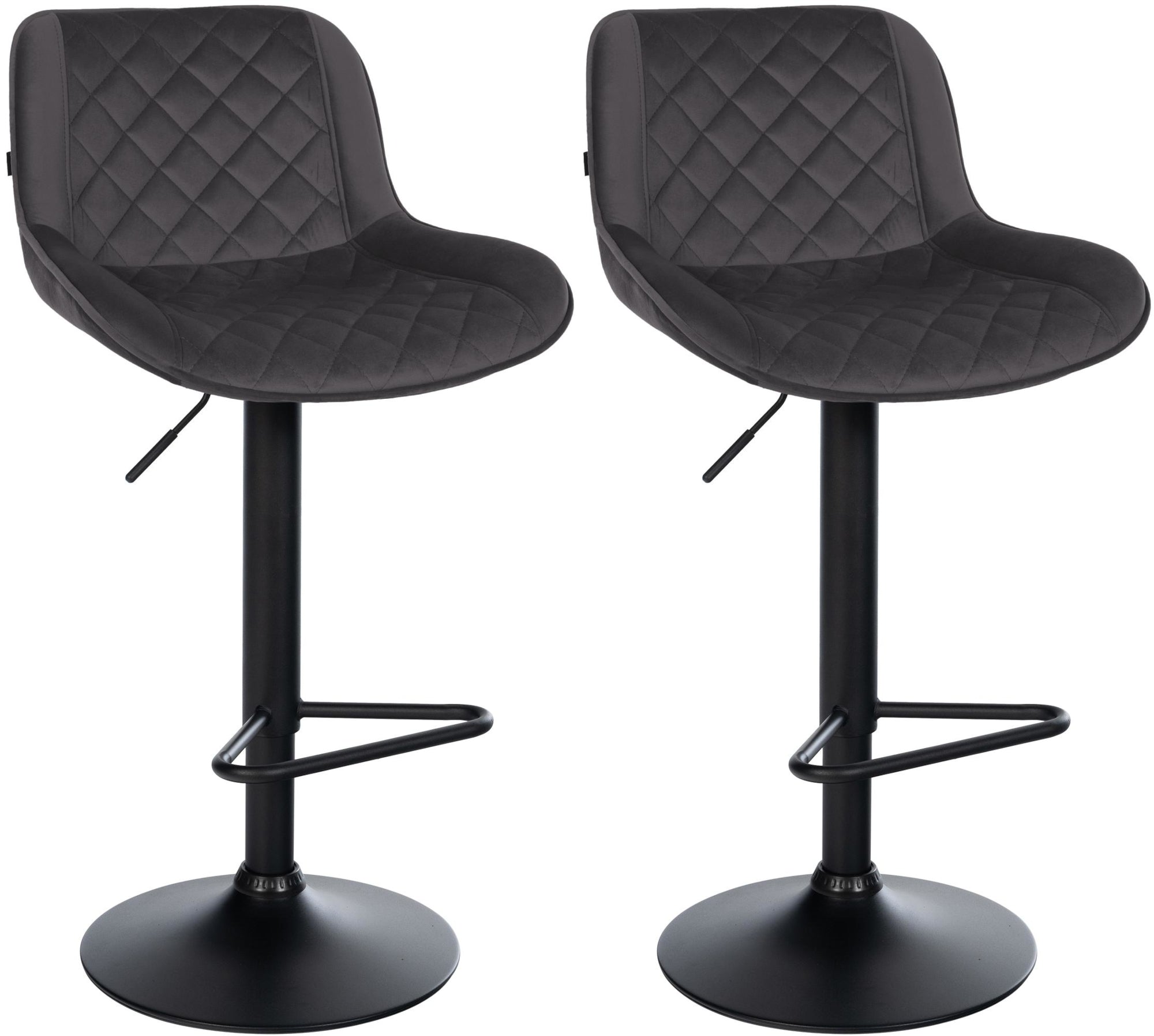 2-delige set Barkrukken - Krukken - In Hoogte Verstelbaar Comfort, Zwart Metalen Frame Kleur zwart