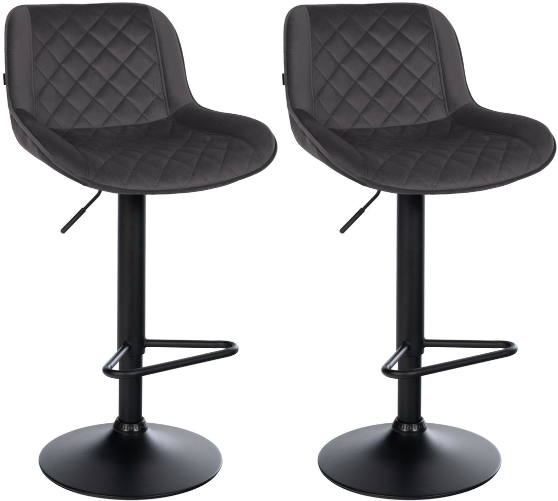 2-delige set Barkrukken - Krukken - In Hoogte Verstelbaar Comfort, Zwart Metalen Frame Kleur zwart